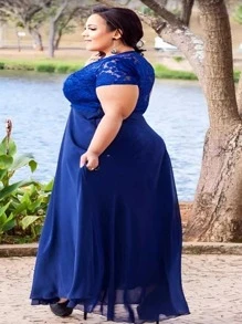 Women Dresses - Navy Blue - View 2
