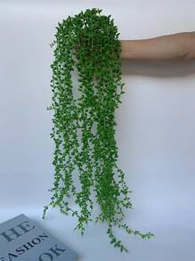 1 pieza Planta artificial trepadora de 55cm con hojas verdes realistas, decoración de pared, regalo para el Día de San Valentín, cumpleaños, graduación, decoración de jardín, planta exterior, jardinería, flores falsas
