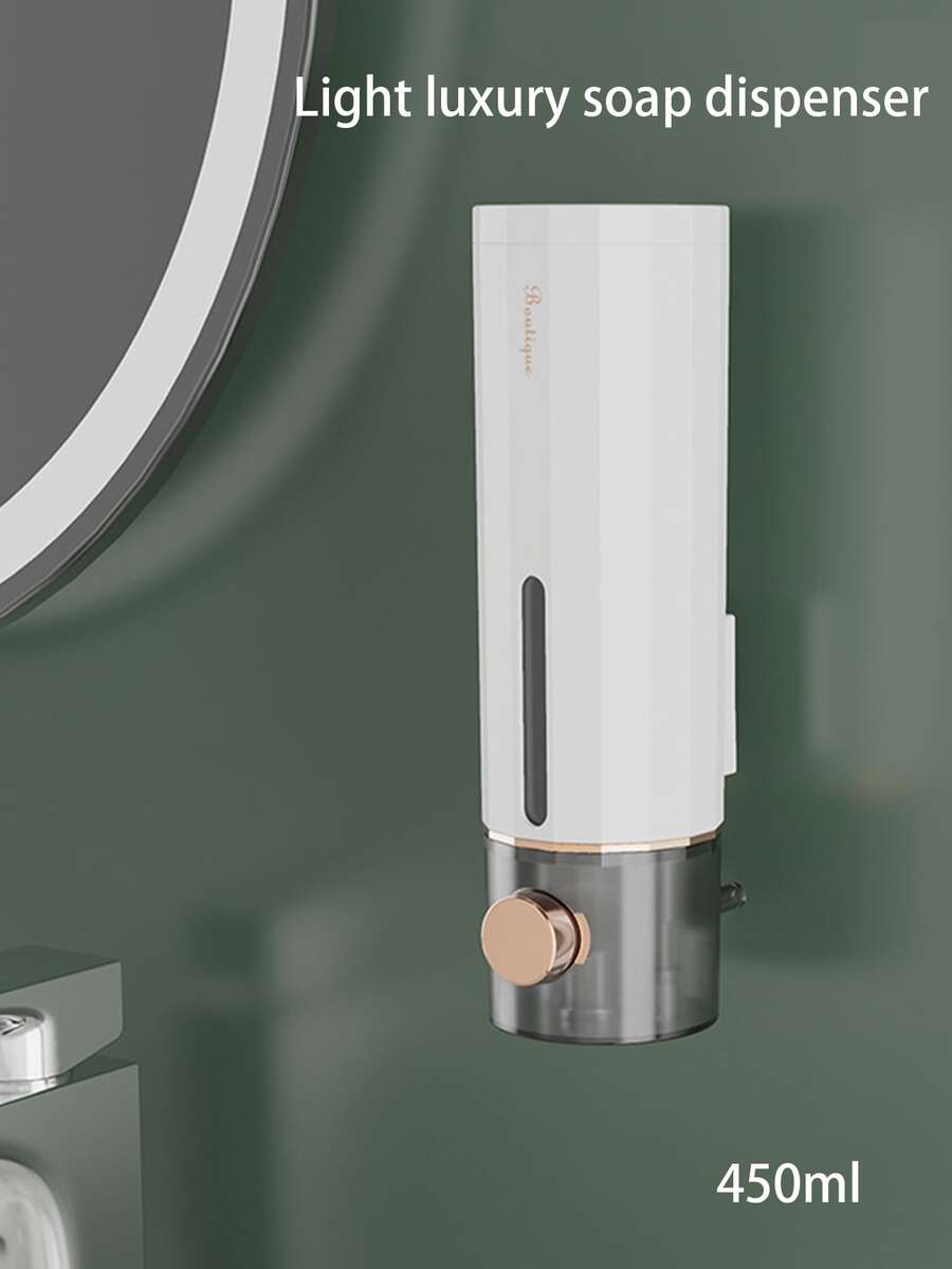 1 Miếng Kiểu-Ép Sang trọng Máy tạo xà phòng Đối với Tường Cài đặt Không có Khoan , Với Dày lên Chất liệu abs Đối với Sữa tắm , Dầu gội đầu , Tay Xà bông Và Vệ Sinh Nhà Bếp Chất tẩy rửa , Treo tường Nhấn Chai - trắng - Xem 1