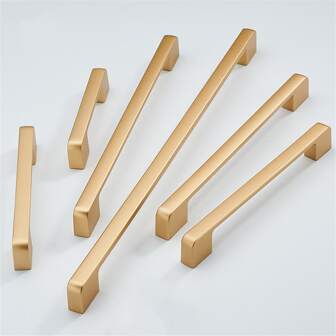 1pc/2pcs Minimalist Nordic Style Zinc Alloy Sand Gold Cabinet, Wardrobe, TV Stand, Dresser Drawer Handles Furniture Hardware