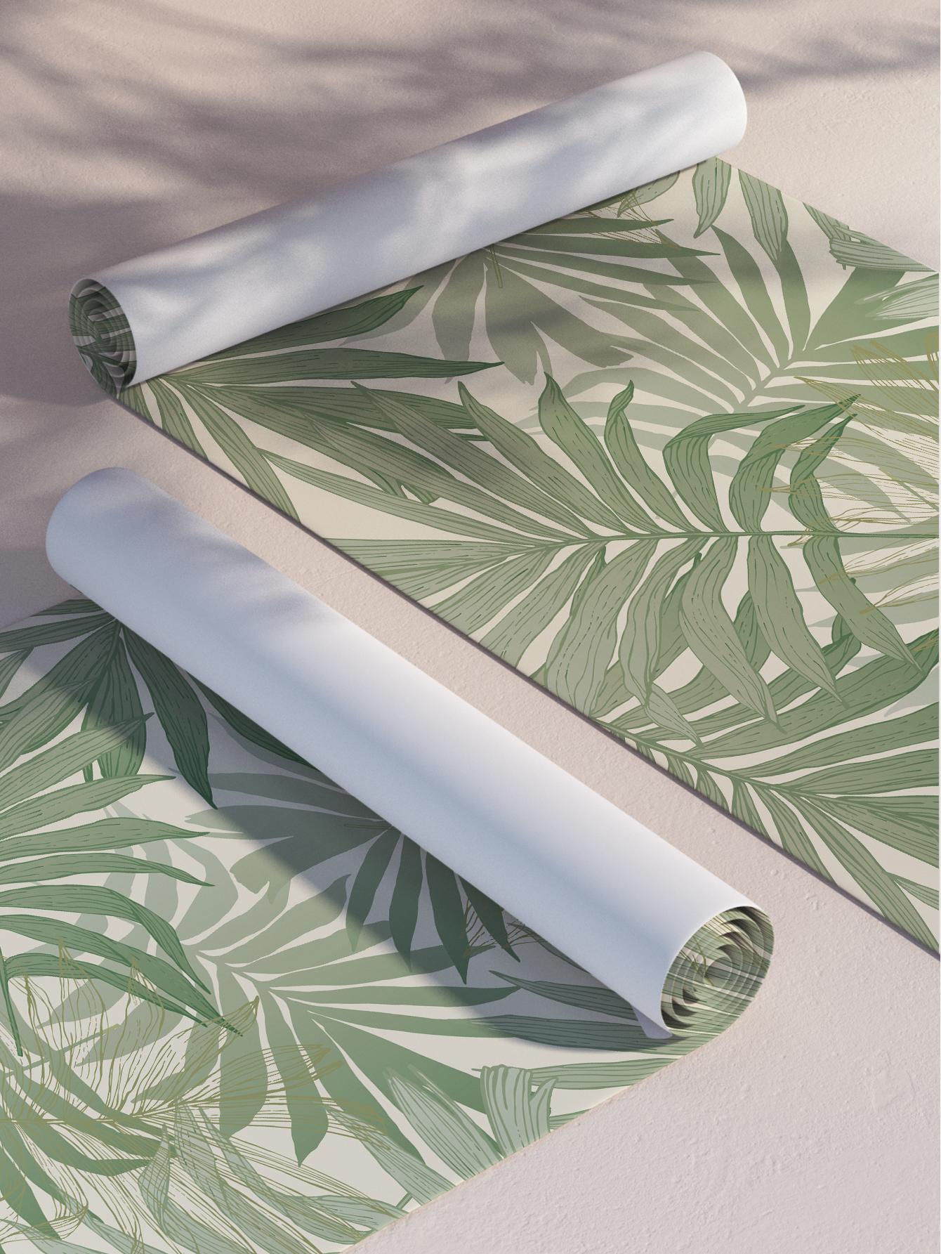 1roll PVC Wall Paper, Modern Leaf Pattern Wall Adhesive Roll For Home ...