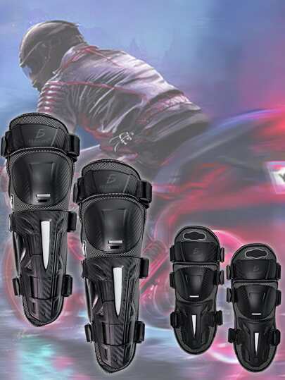 Kit de Protectores Ajustables para codos y rodillas Kit de protección para Moto, Ciclismo y Amplia Gama de Deportes.