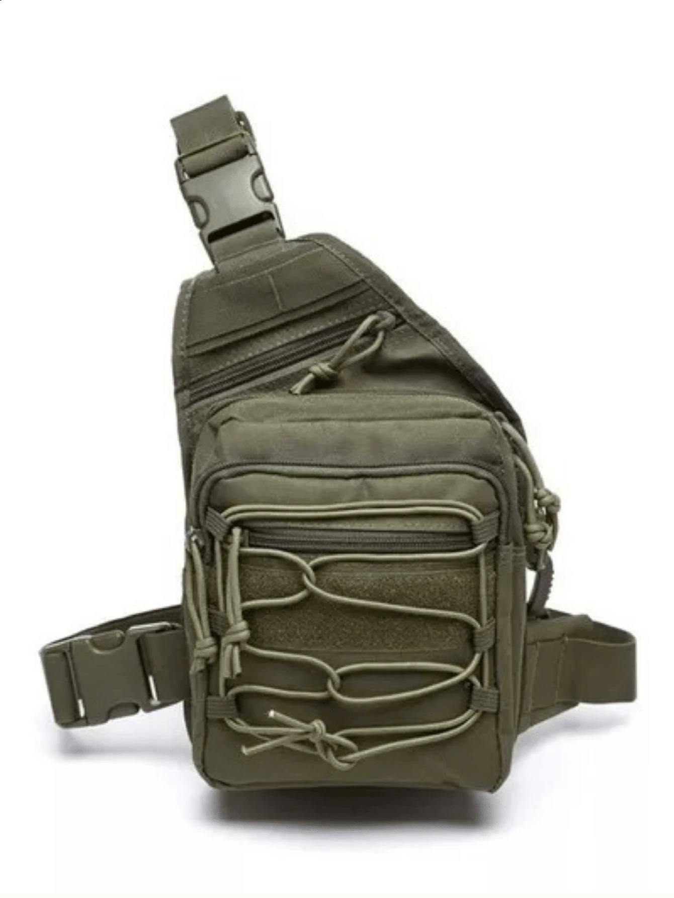 Mochila Tactica Cruzada Pechera Mariconera Mochila De Pecho - Verde militar - Ver 1
