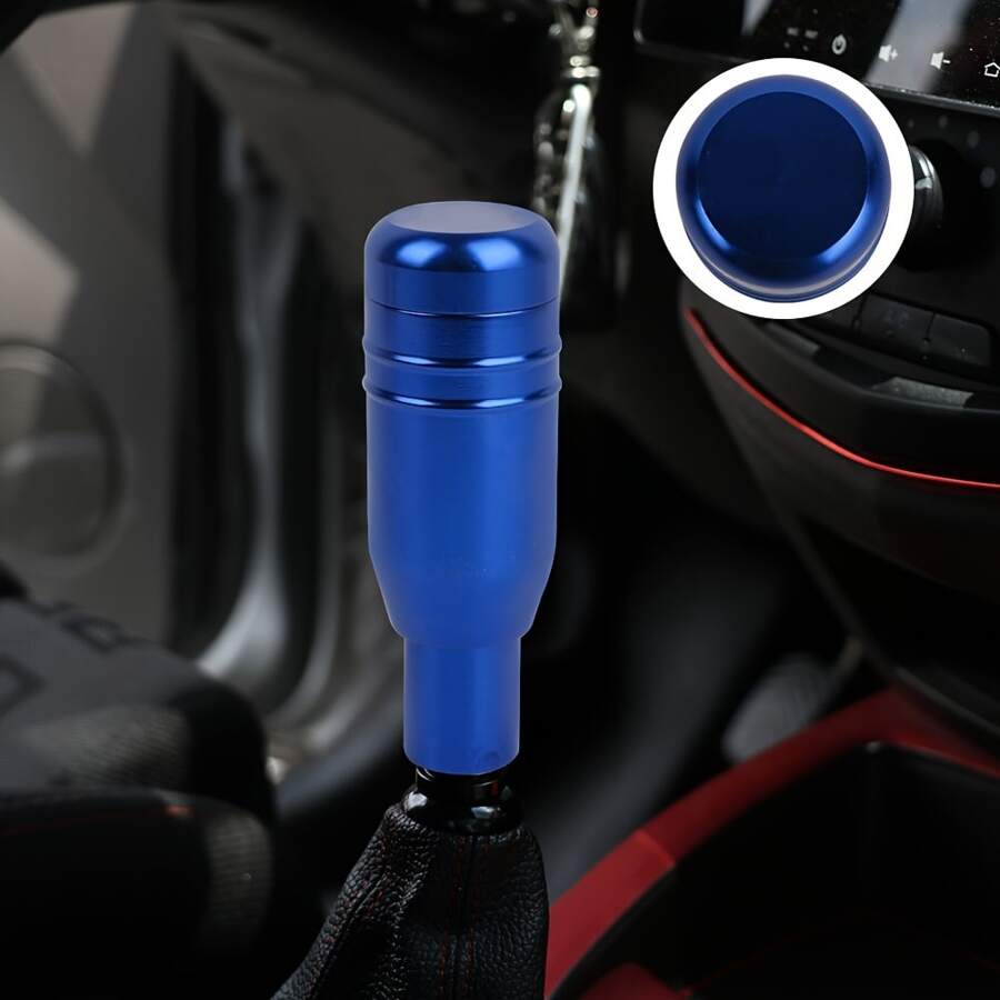 1個灰色通用自動換檔旋鈕用於汽車內飾改裝,鋁合金換檔旋鈕(彩色)