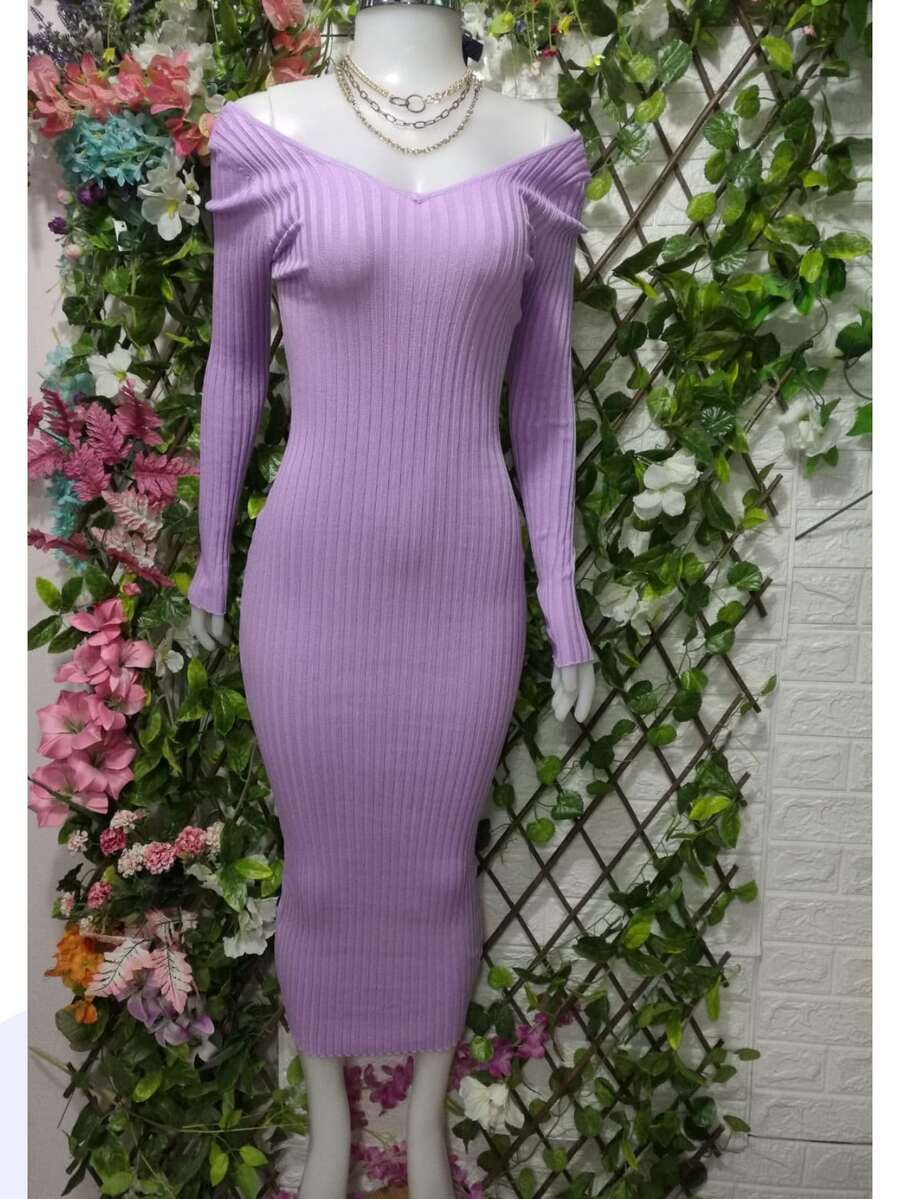 VESTIDO SUPER LARGO HILO PREMIUM - Lila Púrpura - Ver 1