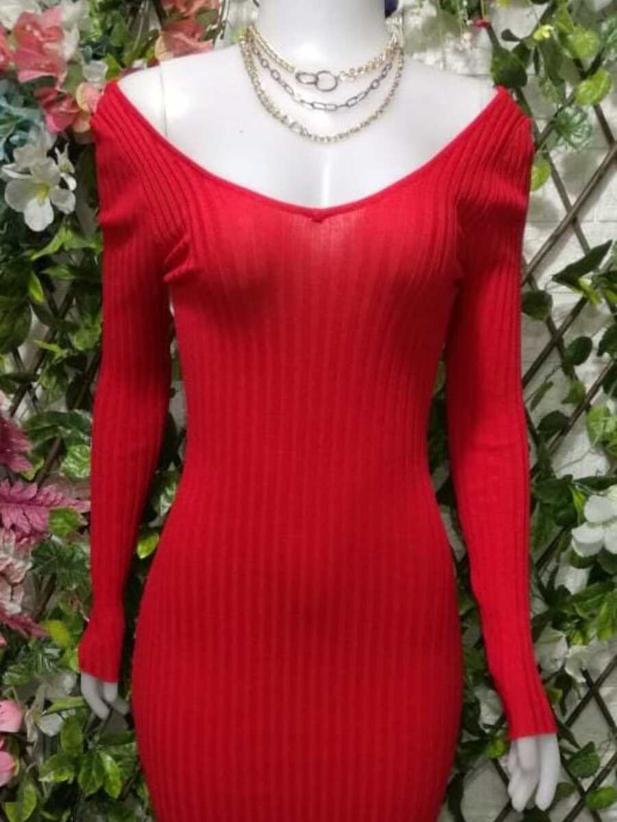 VESTIDO SUPER LARGO HILO PREMIUM - Rojo - Ver 1