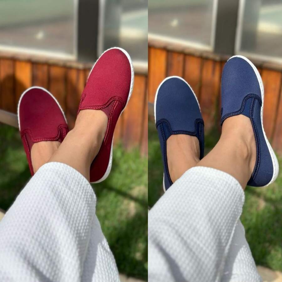 Women Flats - Màu xanh hải quân - Xem 1