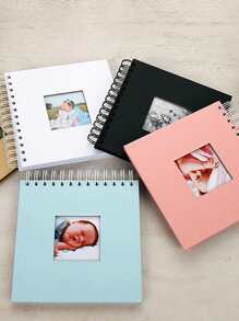 1本嬰兒成長紀念相簿（特殊紙張），20張，是送給朋友和家人的獨特禮物，黑色，學校，6英寸