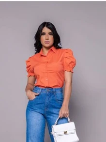 Women Blouses - trái cam - Xem 2
