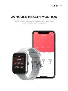 Havit M9035 Grey 1.83" Smartwatch Luxury Fitness Sports Waterproof Smart Watch For Android And Ios Phones - Grey - View 3