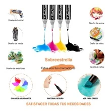 24 Pieces Colors Animation Drawing Set, Art Drawing Kit With Base And Double Tip, Professional Drawing Set For Artists, Calligraphy And Lettering - Multicolor - View 6