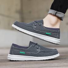 Mocasines de hombres azul minimalista con con cordón cierre - Azul - Ver 2