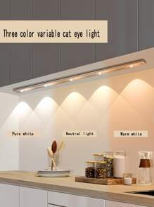 Cat Eye Decorative Led Lights With Motion Sensor And Multiple Colors For Cabinets, Closets, And Human Motion Detection - White - View 2