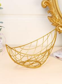 1入組鐵藝糖果托盤,創意設計的中空水果籃,客廳咖啡桌小吃收納籃 - 金色 - 查看 4