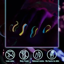 RARJSM Glow in The Dark Nail Art Gel Liner 12 Soft Pastel Colors Neon Green Blue Purple Pink Painting Luminous Gel Nail Polish Set UV LED Curing Requires Thin Nail Art Brush for Swirl Nails Design - Bộ phát sáng trong bóng tối - Xem 3
