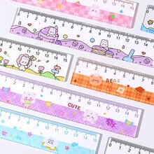 1 pieza Regla de estudiante linda con patrón de dibujos animados - Multicolor - Ver 6