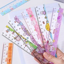 1 pieza Regla de estudiante linda con patrón de dibujos animados - Multicolor - Ver 3