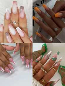 Glitter False Nails - Multicolor - View 1