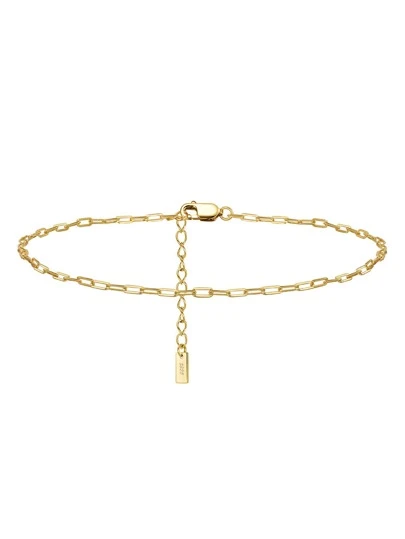 ESBERRY 1pc Geometric Chain Anklet, S925 Sterling Silver, Casual Charm Elegant Jewelry Gift For Women, Valentine's Day