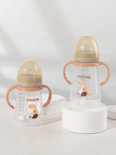 1入組嬰兒恐龍有圖案的PP奶瓶,,合適的適用於0-3歲嬰兒,適用於牛奶和水