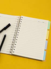 1本梳環筆記本,110頁,pp封面,4個彩色分隔標籤,可用作計劃書、會議記錄本、日記、辦公筆記本 - 黑色 - 查看 2