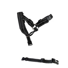 1pc Polyester Black Dog Muzzle And Collar Combination Design To Restrain Biting, Suitable For Outdoor Activities And Home Use - Black - View 1