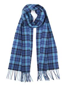 1入組藍色的格紋秋天和冬天柔軟的和舒服的厚羊絨全部時尚格紋亞克力圍巾