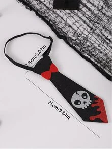 1 Pieza Corbata De Calaveras De Halloween Para Adultos, Accesorio Para Fierno De Disfraces O Fiesta De Baile - Negro - Ver 6