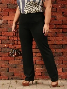 Plus Size Pants - 黑色 - 查看 1