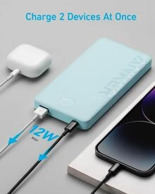 Anker USB-C Power Bank, 10,000mAh Portable Charger (PowerCore PIQ), High-Capacity Battery Pack for iPhone 15/14 /Samsung/Pixel/LG (Cable and Charger Not Included) - 綠色 - 查看 6