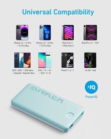 Anker USB-C Power Bank, 10,000mAh Portable Charger (PowerCore PIQ), High-Capacity Battery Pack for iPhone 15/14 /Samsung/Pixel/LG (Cable and Charger Not Included) - 綠色 - 查看 5