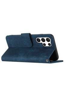 1 szt. Niebieski Modny styl biznesowy Z klapką Odporny na wstrząsy otwór na kartę Wielofunkcyjny futerał na telefon Kompatybilny z telefonami Samsung i Apple Kompatybilny z iPhone15/15Plus/15Pro/15Promax - Niebieski - Zobacz 3