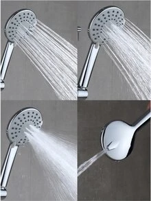 2pcs Shower Head Without Bracket/Pipe Booster Rain Shower Head Pressure Booster Shower Single Head Shower For Home Bathroom - Silver - View 3