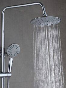 2pcs Shower Head Without Bracket/Pipe Booster Rain Shower Head Pressure Booster Shower Single Head Shower For Home Bathroom - Silver - View 4