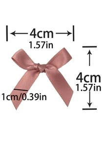 50pcs/Pack 4cm Satin Ribbon Bows, Multi-Color Options, Suitable For Gift Wrapping And Making Hair Clips/Accessories - Dark Green - View 3