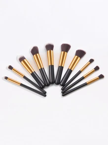 10pcs Portable Gray Classic Five Large And Five Small Makeup Brush Set,Brush Set,Makeup Brush Kit,Make Up Brush Set,Make Up Set Complete,Makeup Brush Set,Complete Makeup Kit,Brush Kit,Brushes Makeup Set,Makeup Gift Set - Black - View 3