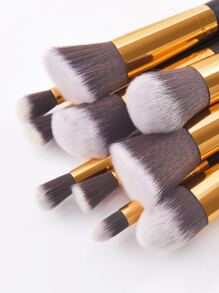 10pcs Portable Gray Classic Five Large And Five Small Makeup Brush Set,Brush Set,Makeup Brush Kit,Make Up Brush Set,Make Up Set Complete,Makeup Brush Set,Complete Makeup Kit,Brush Kit,Brushes Makeup Set,Makeup Gift Set - Black - View 4