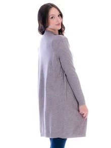Suéter Cárdigan Largo Para Mujer Estilo Ensamble - Caqui - Ver 4