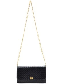 Bolsa Feminina Transversal Balada Festa Corrente Matelassê Com Tampa Pequena