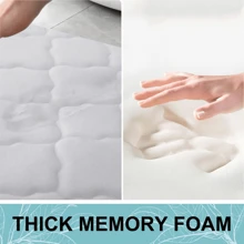 Alfombra De Baño Con Espuma De Memoria, Alfombra Antideslizante Para El Baño, Alfombra Suave Para El Suelo, Antideslizante, Con Fuerte Absorción De Agua Y Lavable A Máquina - Blanco - Ver 4