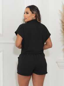 Women Two-piece Outfits - màu đen - Xem 2