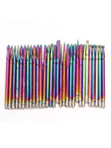 Set Of Tips For Nail Drill/Polisher 30 Russian Diamond Tips - 彩色 - 查看 2
