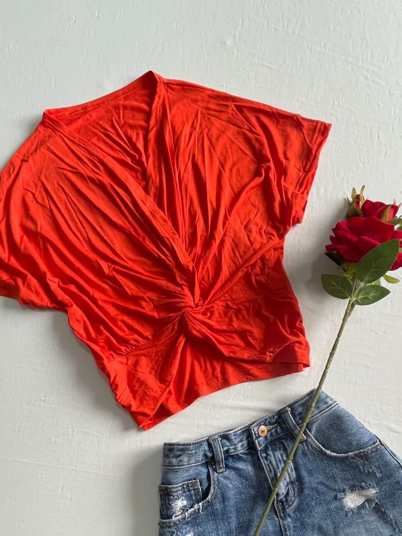 Women Tops - 橘色 - 查看 1