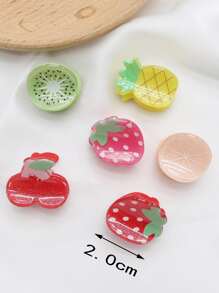 6 cái Phụ nữ Strawberry & Cherry Thiết kế Vuốt tóc thời trang cho cuộc sống hàng ngày - Nhiều màu - Xem 6