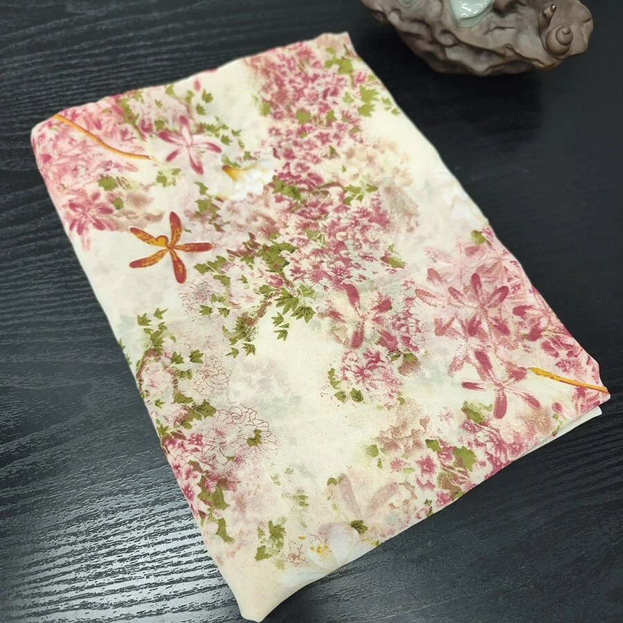 1碼舒適透氣雪紡布料,適用於自製衣服、褲子和裙子 - 彩色 - 查看 1