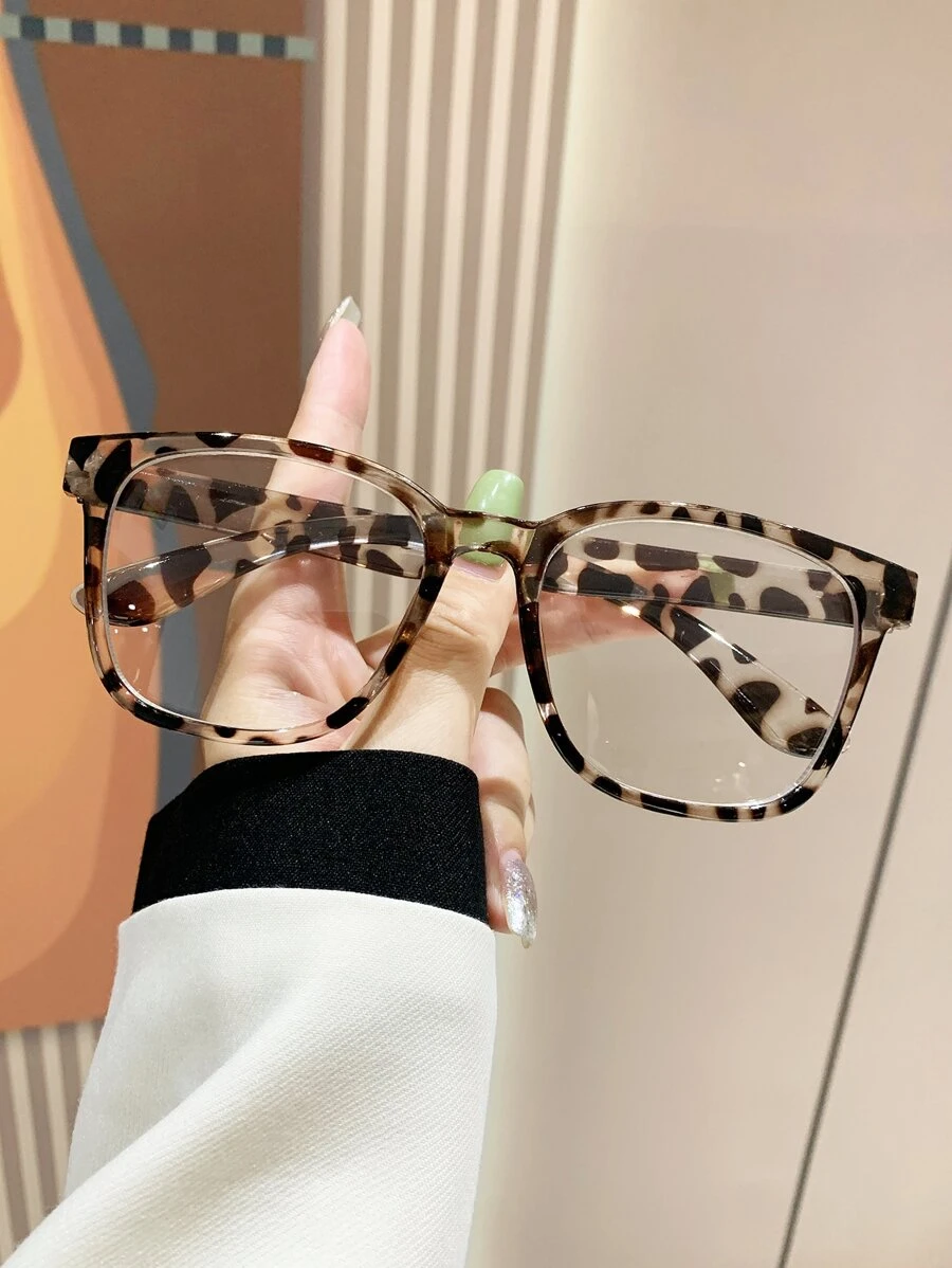 1pc Unisex Plastic Square Computer/Reading/Gaming/TV/Phone Glasses, Fashionable Design To Reduce Eye Fatigue - Multicolor - View 1