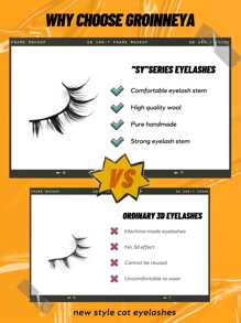 Manga Lashes 7 Pairs Natural Eyelashes Individual Anime Eyelashes DIY Cluster Lashes Extension Makeup Strip Lashes,Lashes,Eyelashes,Fake Lashes - 黑色 - 查看 4