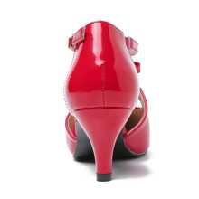 Women's Closed Pointed Toe Heels Small Bow Hollow Out D'Orsay Kitten Heel Dressy Pumps Valentines - 紅色 - 查看 2