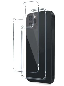 2pcs Tempered Glass Anti-Scratch Phone Back Protection Film Compatible With iPhone XR/12/12Pro - White - View 1