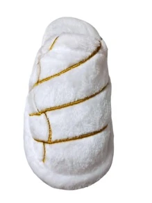 pantuflas de peluche con forma de conchas de pan "pantuconchas